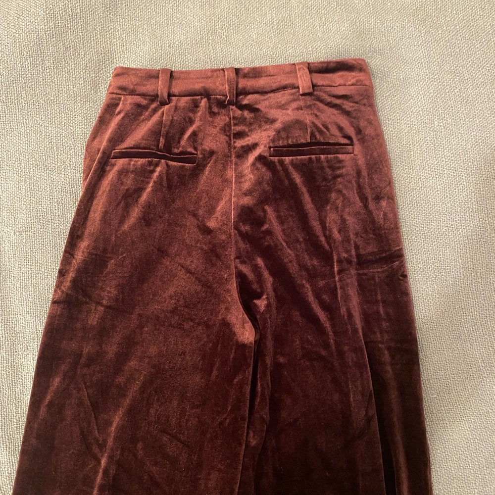 F21 Brown Velvet Flare Leg Pants